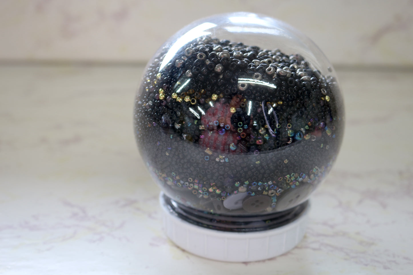 Artful Globe Jars: Layered Beads & Buttons