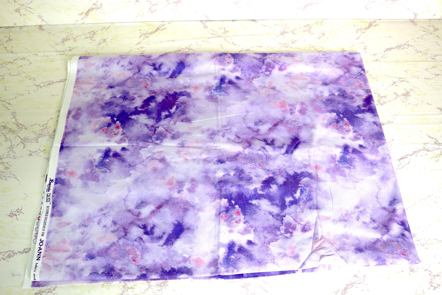 1.75 yards by 44" Purple Paint Water Cotton Fabric