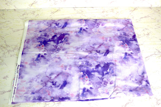 1.75 yards by 44" Purple Paint Water Cotton Fabric