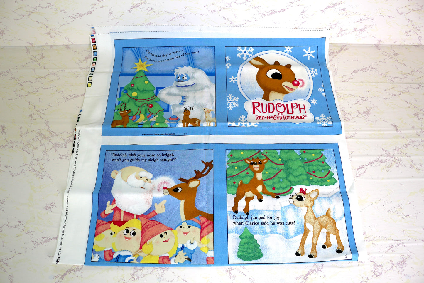 Rudolph Storybook Sewing Panels Cotton Fabric