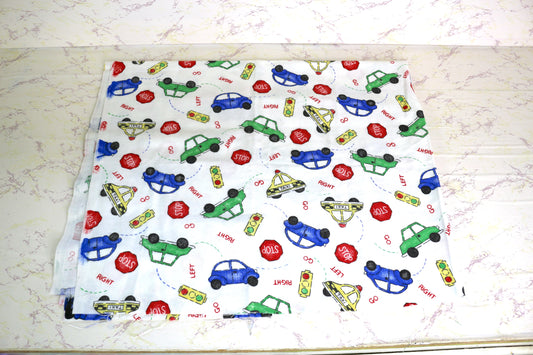 1 yard by 46" Cars in Traffic Flannel Fabric