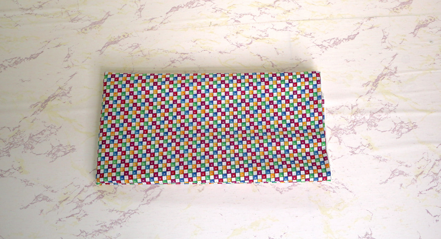 38" by 44" Dots in a Box Cotton Fabric