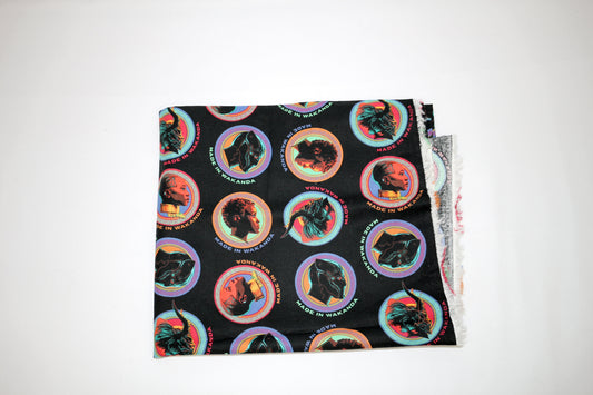 Black Panther-Themed Cotton Fabric – Bold and Striking