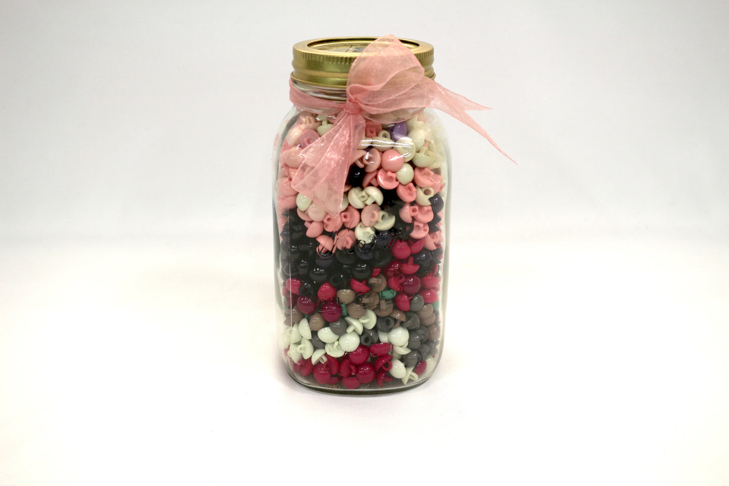 Jar of Buttons – Uniform Style, Rainbow of Colors