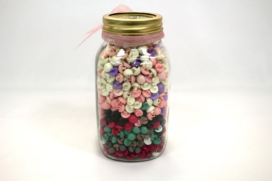 Jar of Buttons – Uniform Style, Rainbow of Colors