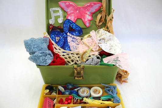 Crafty Confections – A Box of Trims, Ribbons & Sparkly Surprises!