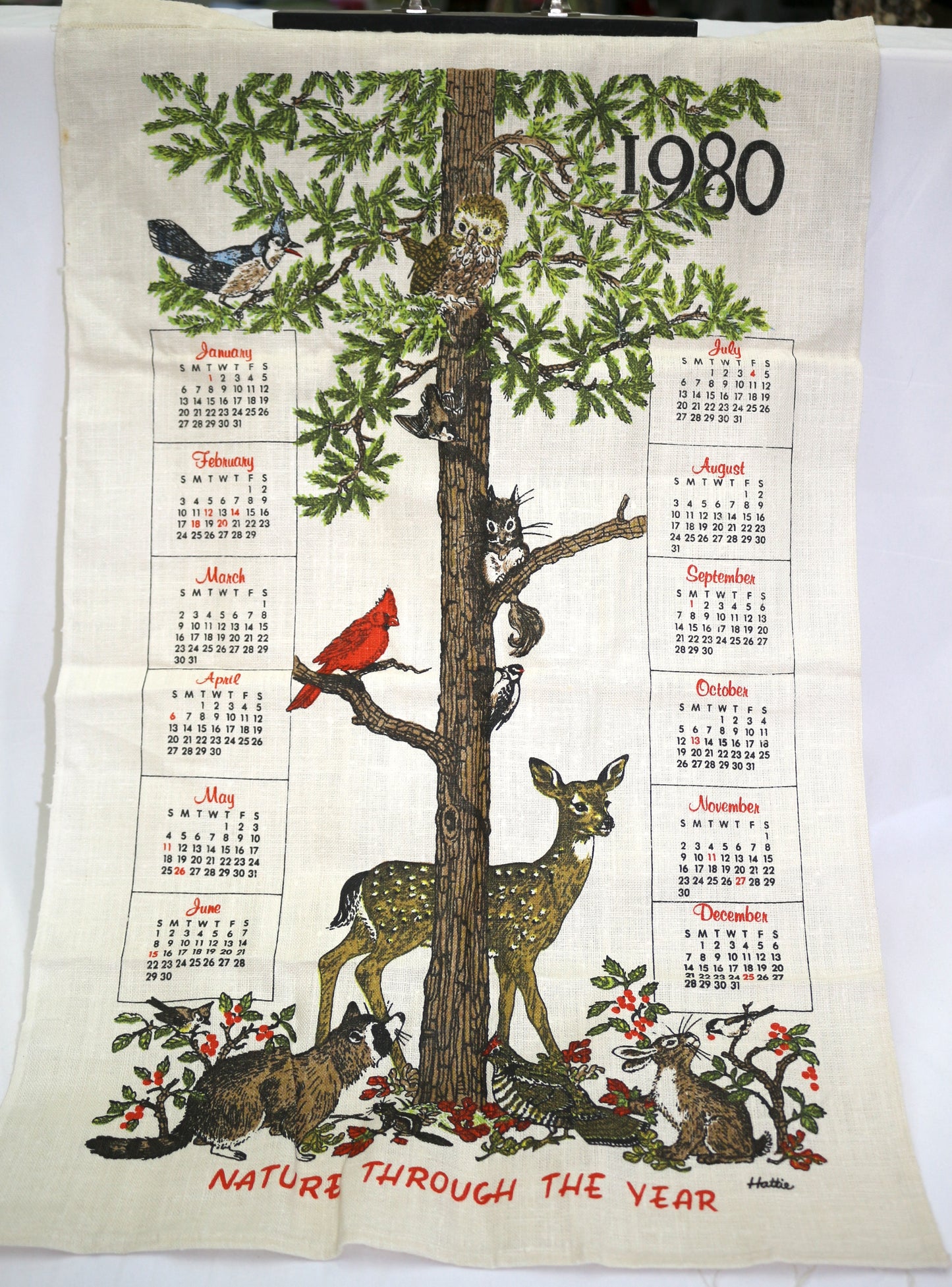 Vintage Cloth Calendars – 1980 & 1990 – Choose Your Year!