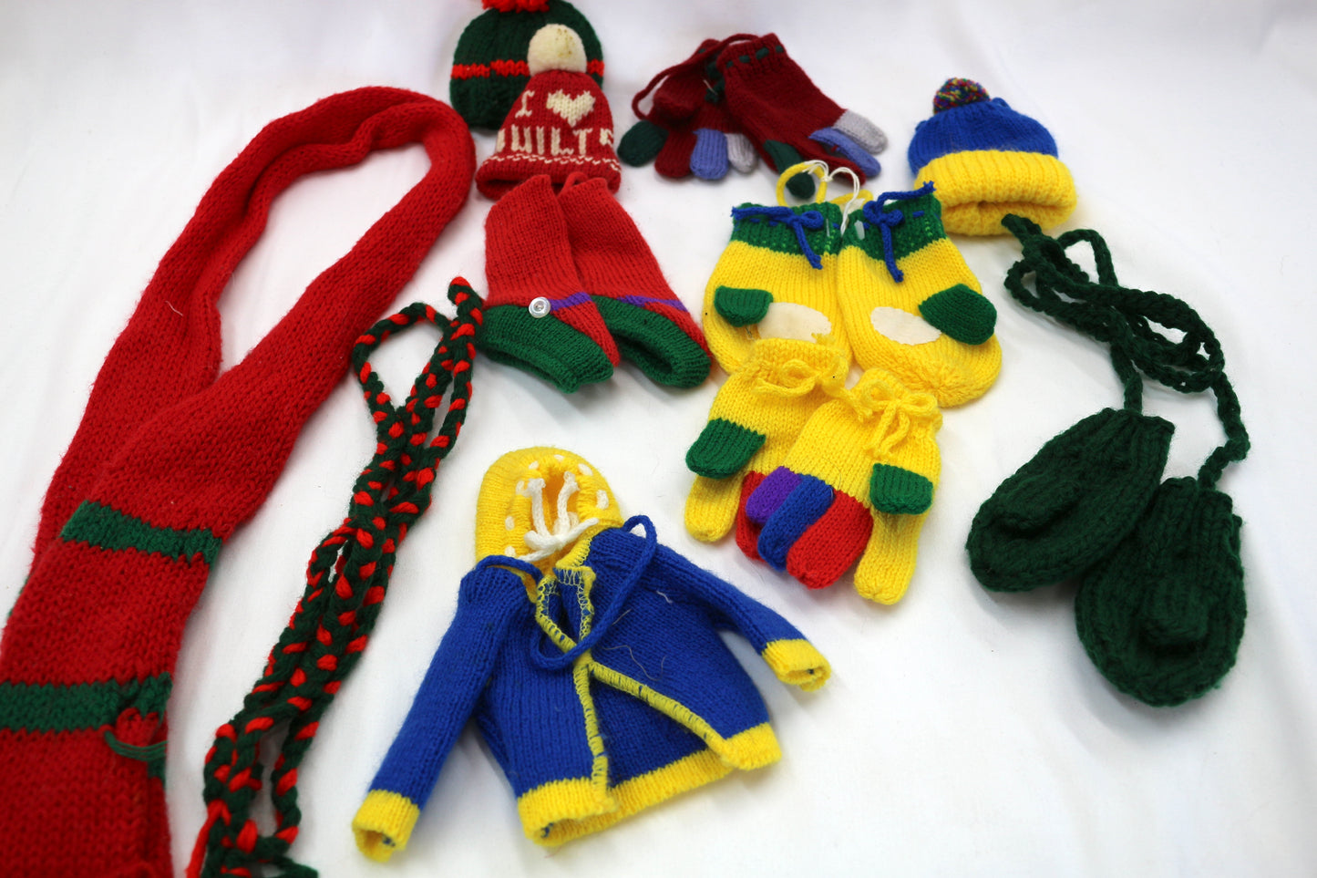 Knitted Mittens & Hats Bundle – Perfect for a Festive Garland or Decor!