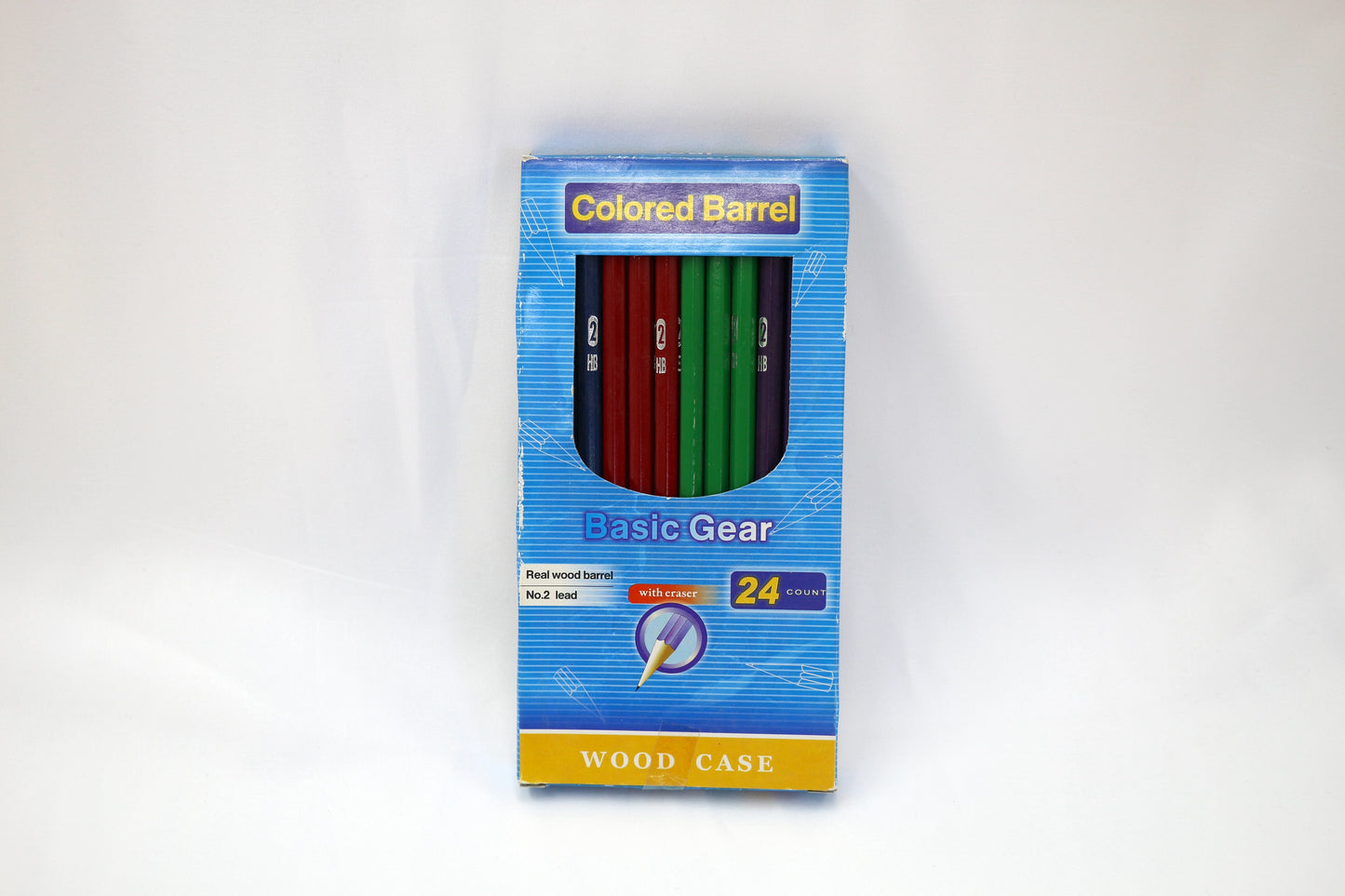 24-Count Colored Barrel Real Wood No. 2 Pencils