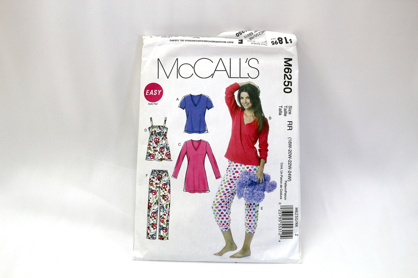 McCalls 6250 18W-24W Pajamas