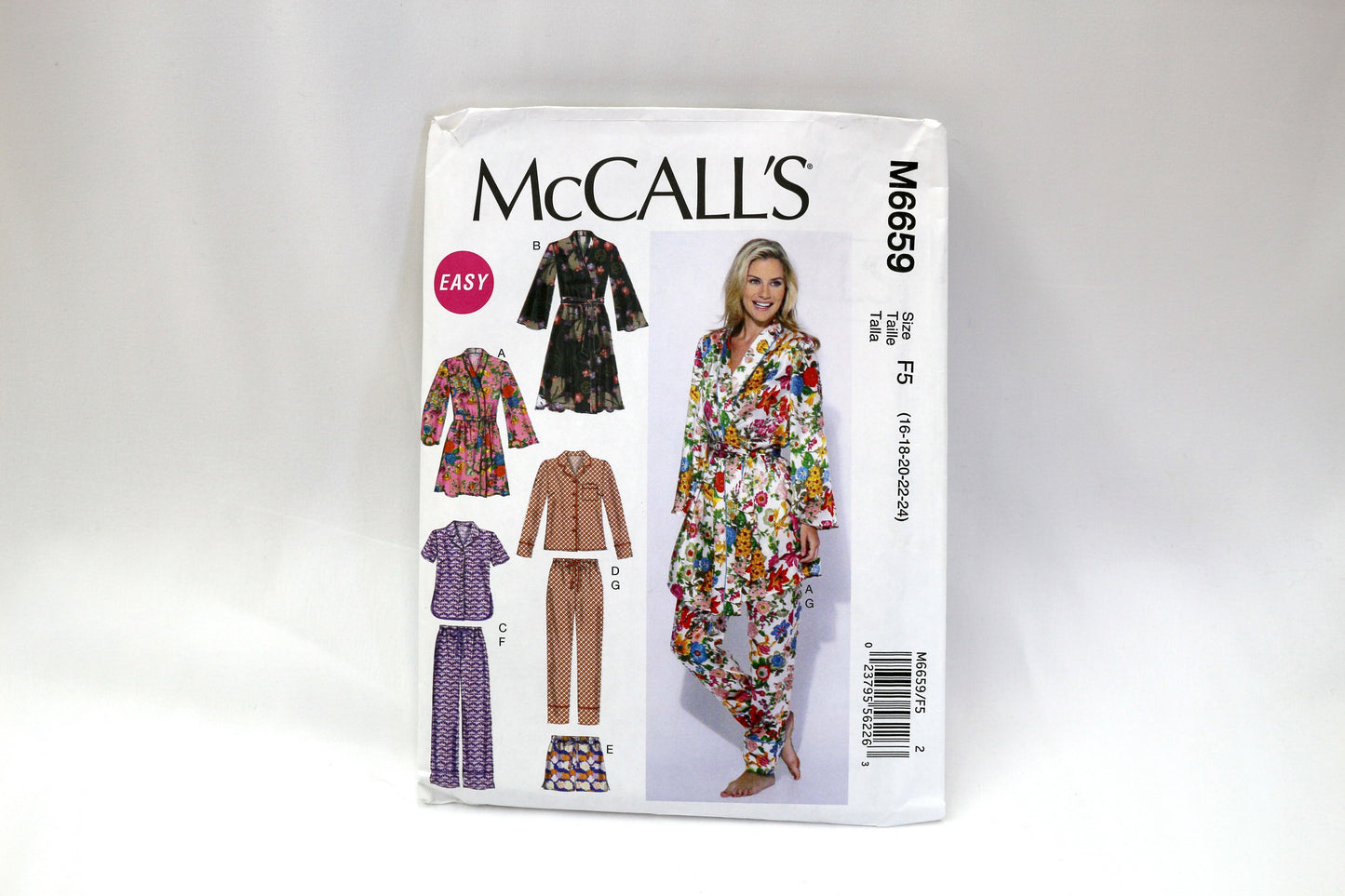 McCalls 6659 Misses Robe & Pajamas Sewing Pattern