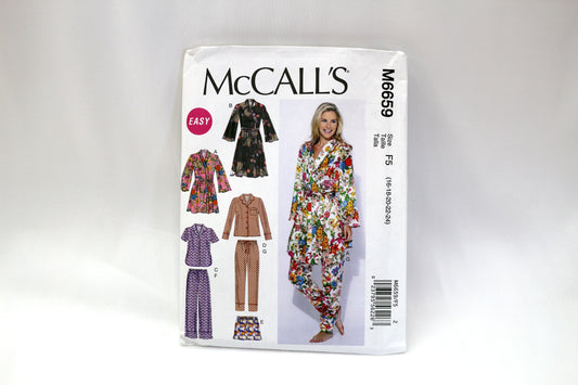 McCalls 6659 Misses Robe & Pajamas Sewing Pattern