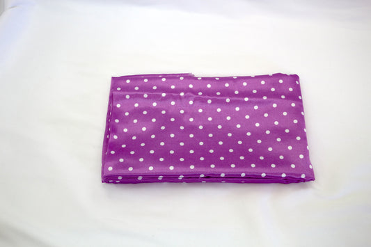 1 yd x 58" Purple Polka Dotted Satin Fabric