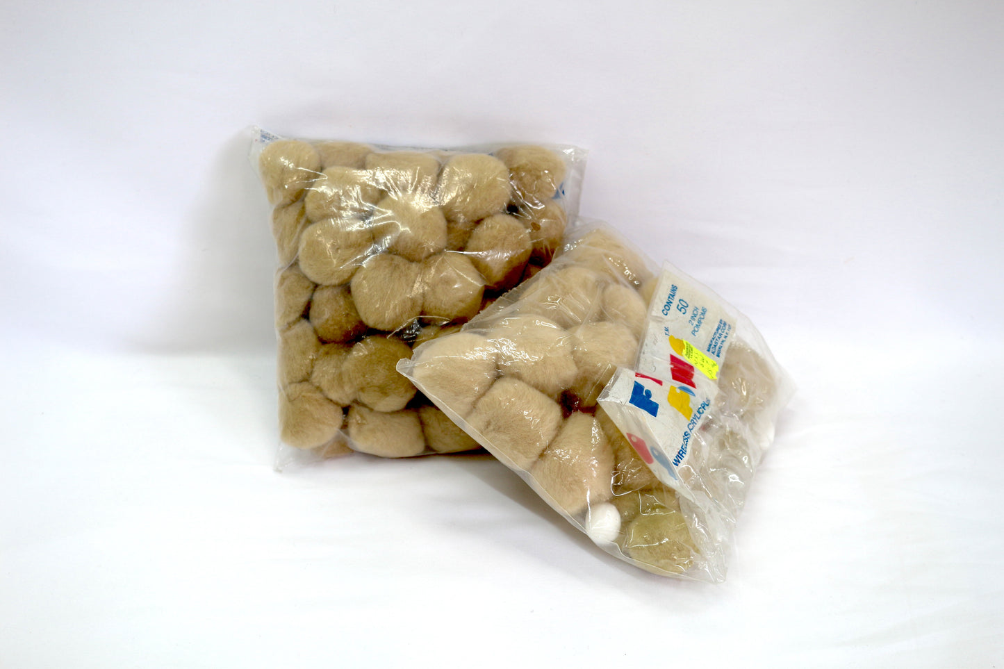 Bundle of Large Beige Pompoms – Soft & Fluffy!