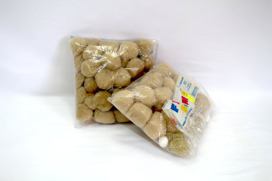 Bundle of Large Beige Pompoms – Soft & Fluffy!