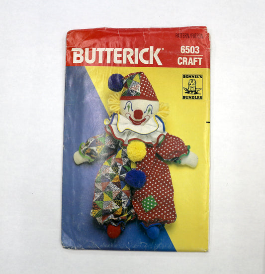 Butterick 6503 Crafts Crackers the Clown Doll Sewing Pattern