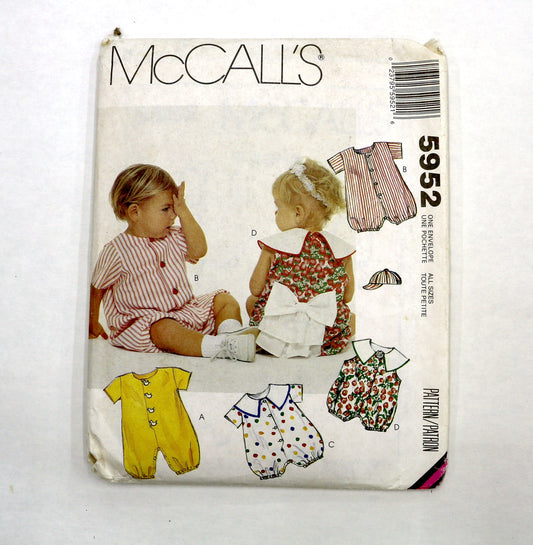 McCalls 5952 Infants Jumpsuit or Romper Sewing Pattern