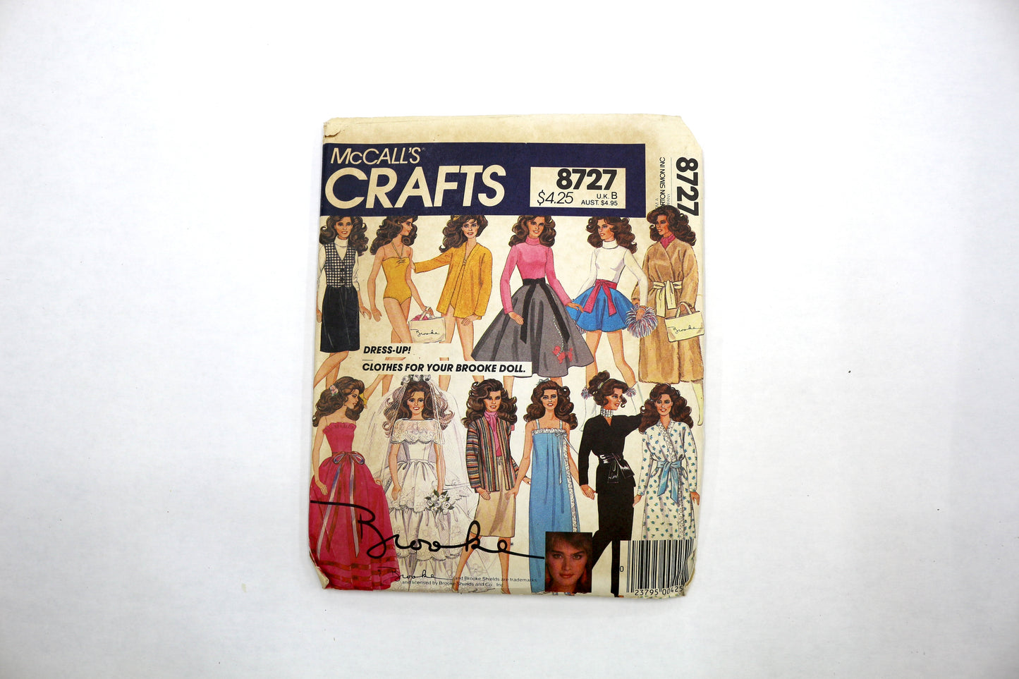 McCalls Crafts 8727 Brooke Shields Doll Clothes Sewing Pattern