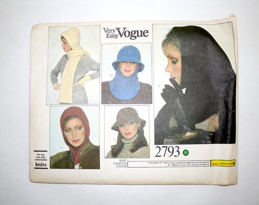 Vogue 2793 Misses" Hoods and Hats Sewing Pattern