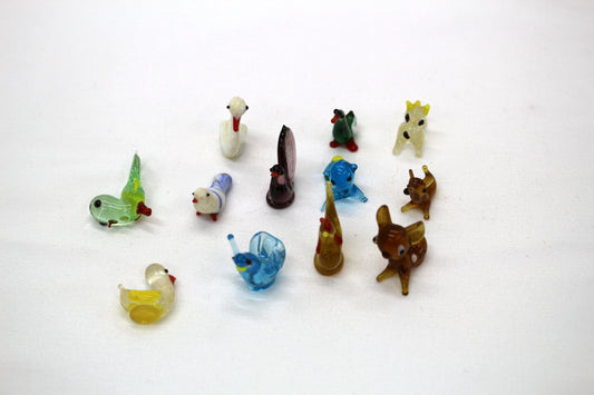 🐾 Bundle of Small Glass Figurines – Perfectly Imperfect Treasures! 🐾