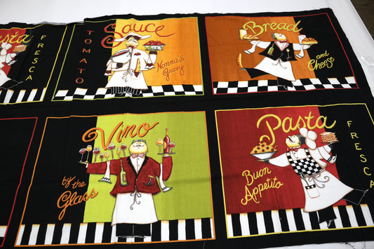 Chef-Themed Fabric Panel – Playful Kitchen & Cooking Design