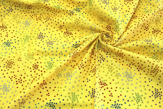 Confetti Bright Yellow Cotton Fabric – 44" x 3 Yards