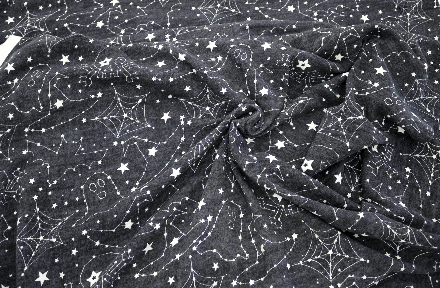 Gray Knit Fabric with Astrology Signs & Stars – 60"x 2 yds