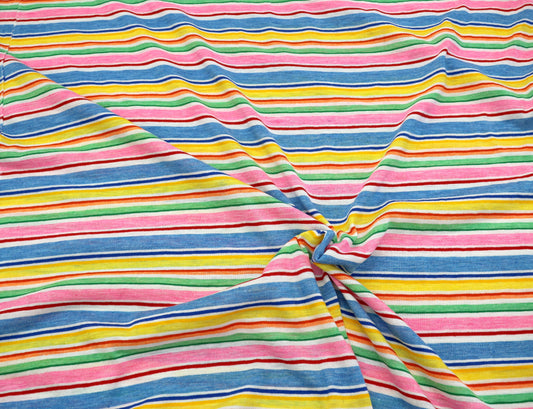 Vintage Vibrant Stripe Knit Fabric Tube – 60" x 1 Yard