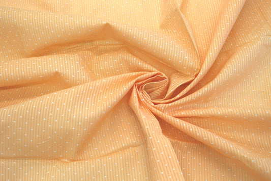 Peach Cotton Fabric with Delicate Dot Pattern – 45" x 1.25 Yards