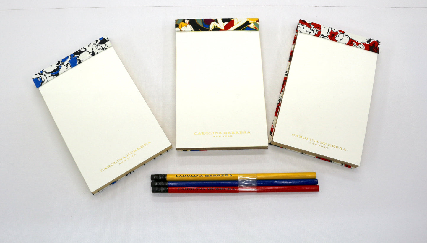 Carolina Herrera Notepad Set with Pencils – Set of 3
