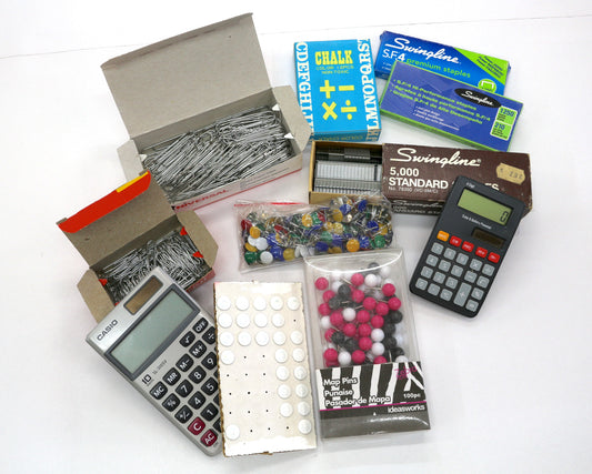 Office Supply Bundle – Calculators, Push Pins, Staples & More
