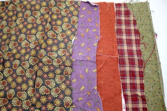 "Sunflower Stitch" Fat Quarter Bundle – Cotton & Flannel Mix