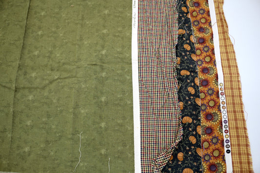 "Moss & Meadow" Fat Quarter Bundle – Cotton & Flannel Mix