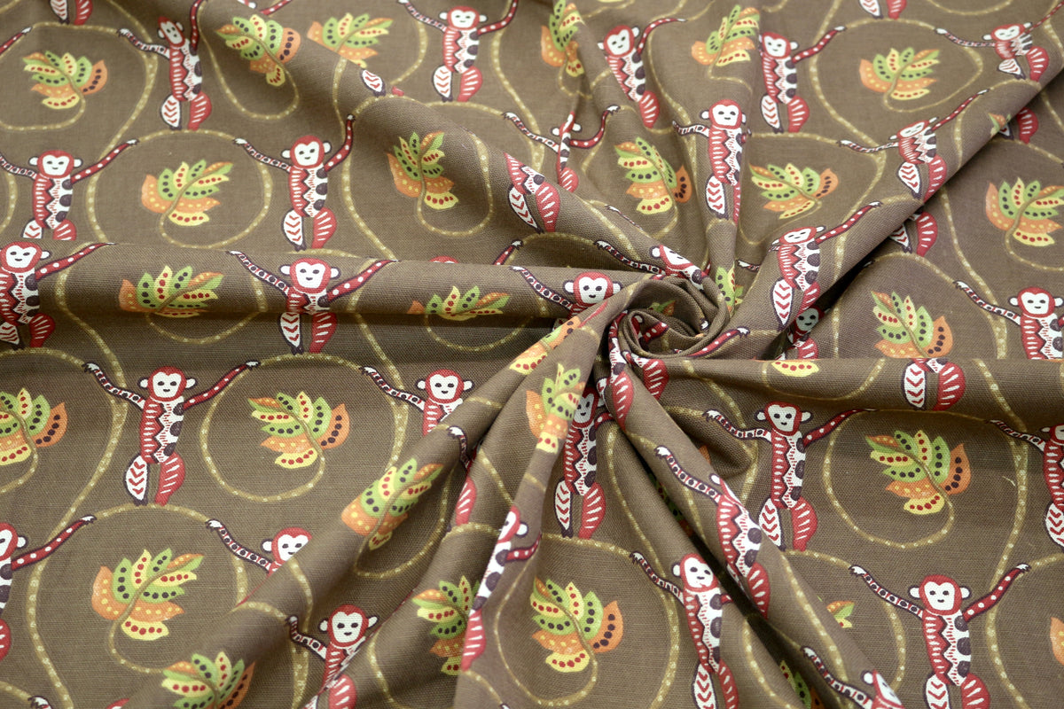 Monkey Pattern Material Mid-Weight Cotton Fabric – Monkey Design (56
