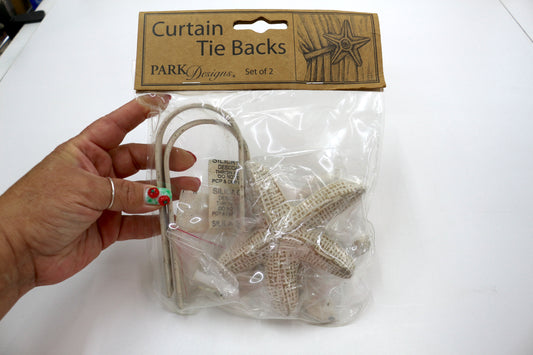 Starfish Curtain Tie-Back Set – Coastal Decor for Curtains or Crafts