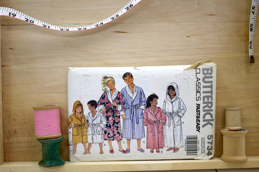 Butterick 5734 Childrens Robe Sewing Pattern size XS-L (4-14)