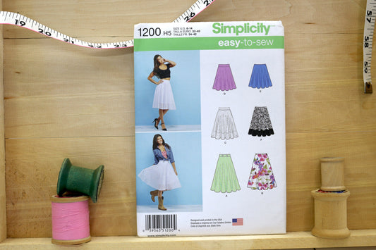 Simplicity 1200 Misses Three Quarter Circle Skirt Sewing Pattern size 6-14