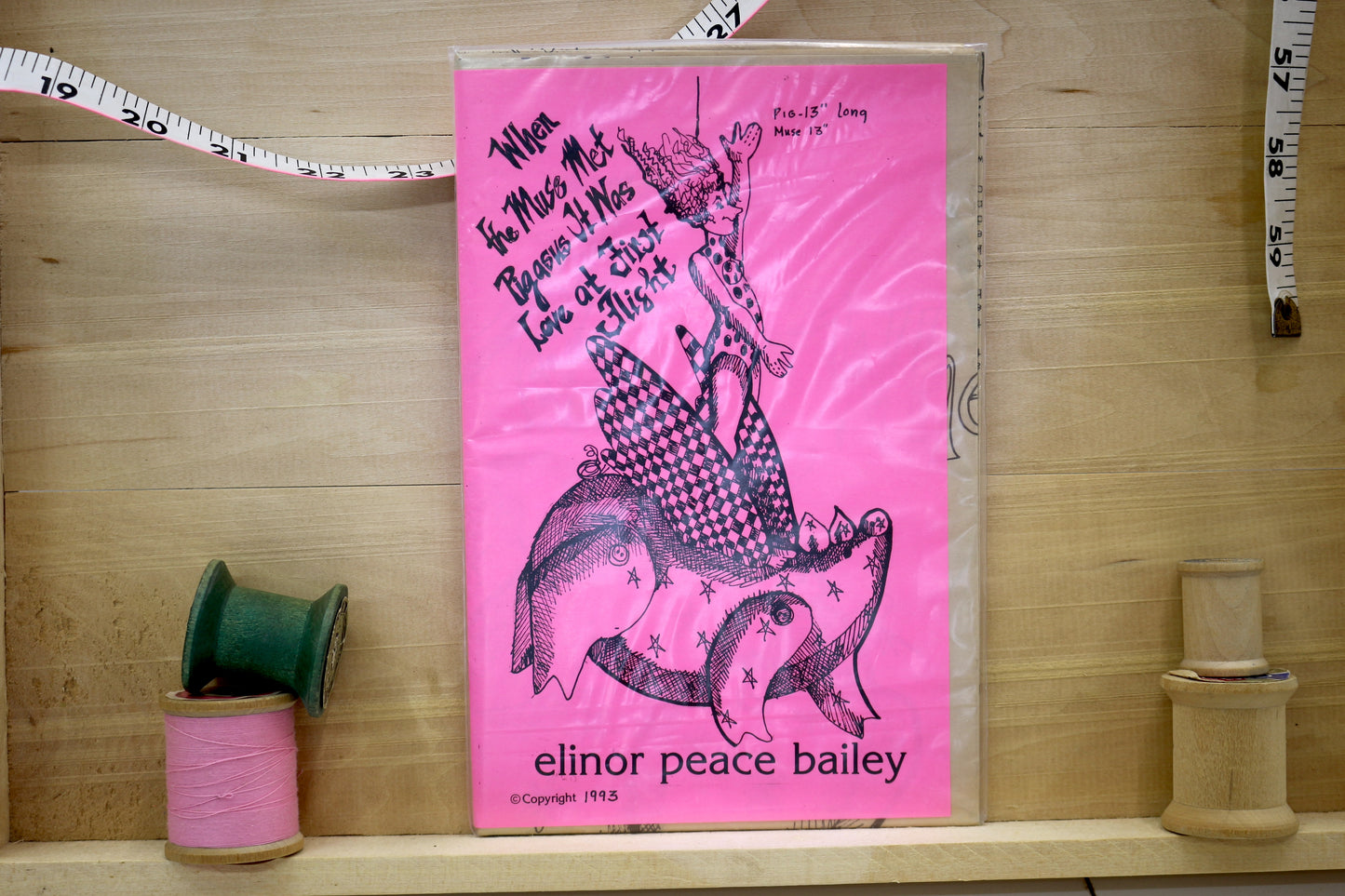 When the Muse met the Pigasus it was love at first sight Doll Sewing pattern Pig-13" Muse-13" Elinor Peace Bailey
