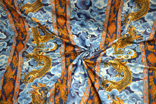 Dragon Dance Cotton Fabric – 53" x 3.25 Yards