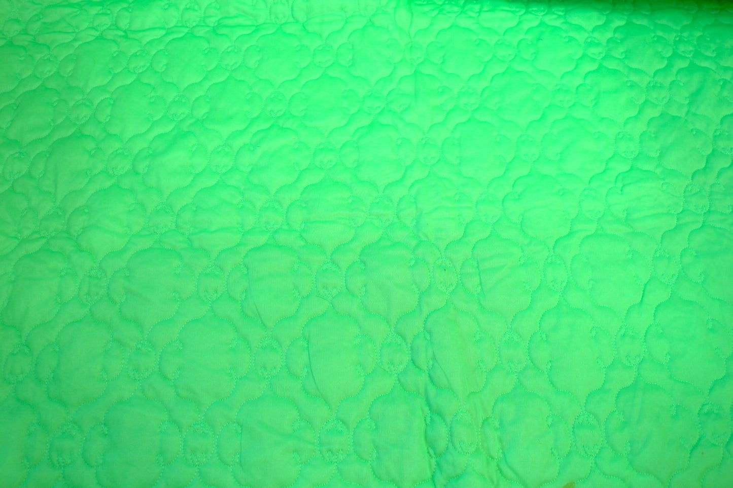 Vintage Lime Green Quilted Fabric – 48" x 1.25 Yards