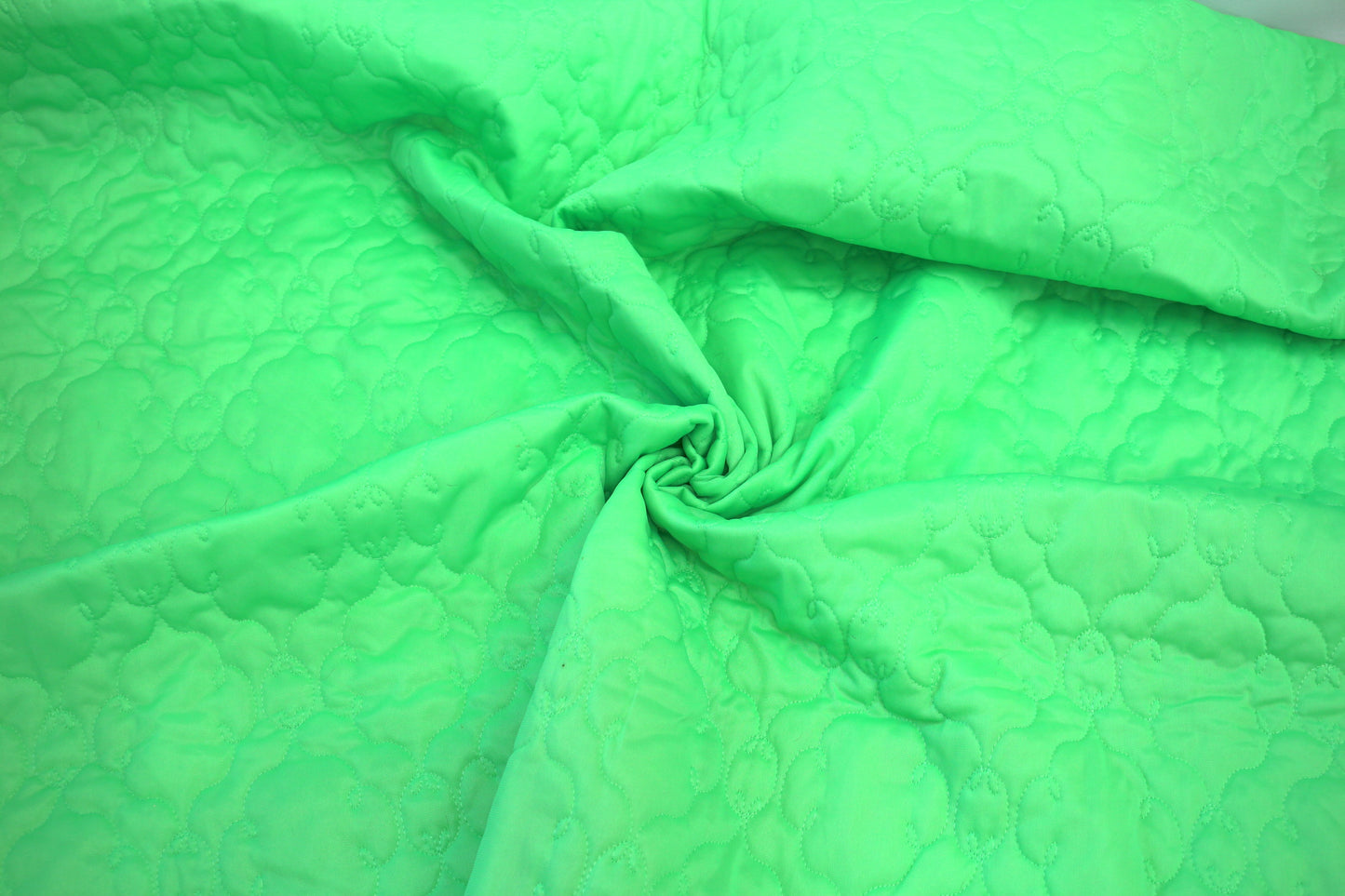 Vintage Lime Green Quilted Fabric – 48" x 1.25 Yards