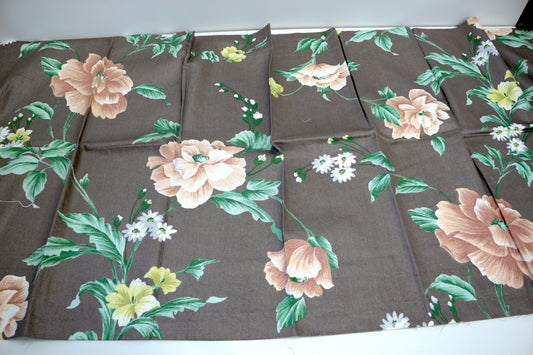Floral Cotton on Gray – 26" x 53" Mid-Weight