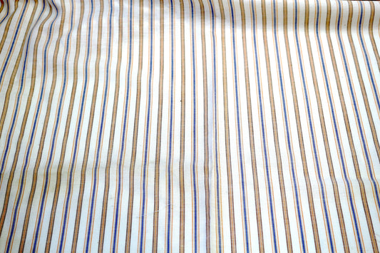 Striped Cotton Shirting – 45" x 2.75 Yards (Has Stain)