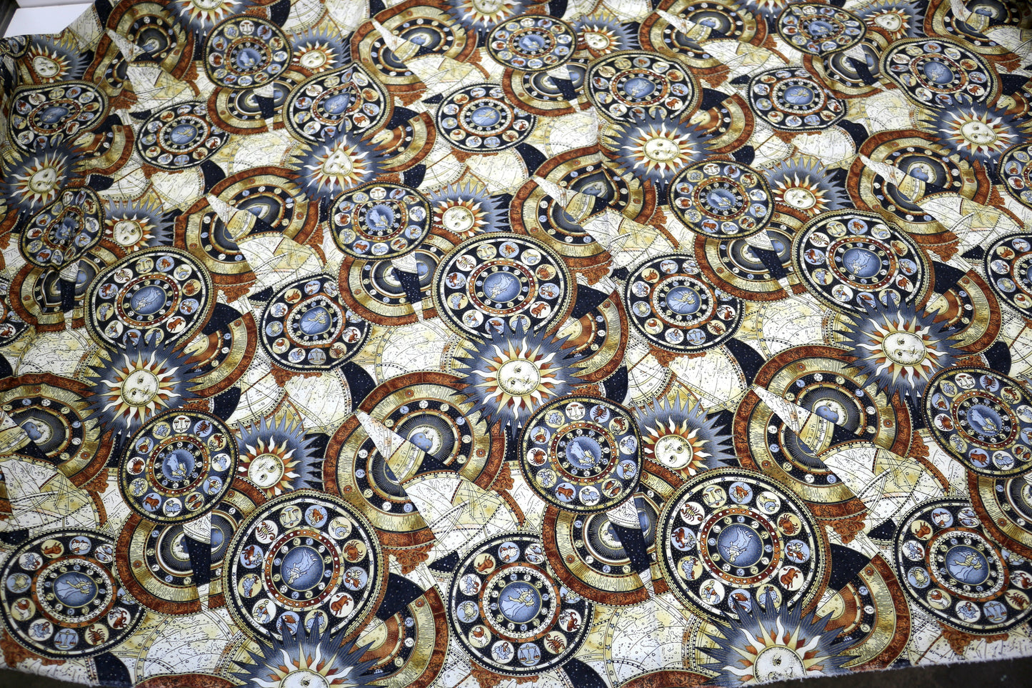 Sun Signs & Astrology Cotton Fabric – 54" x 33"