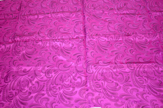 Fuchsia Silk Blend with Leaf Pattern – 44" x 24"