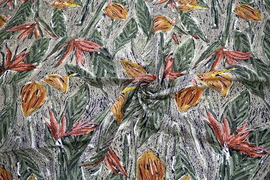 Natural Lilies Cotton Fabric – 45" x 0.75 Yard