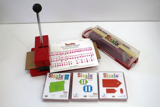 Vintage Sizzix Die-Cut Machine with 4 Dies (Needs Plate)