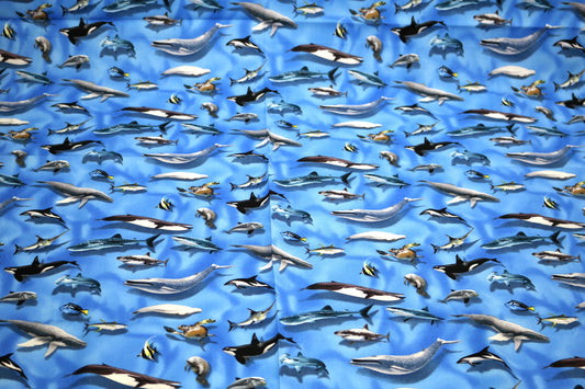 Ocean Life Cotton Fabric – 45" x 2 Yards