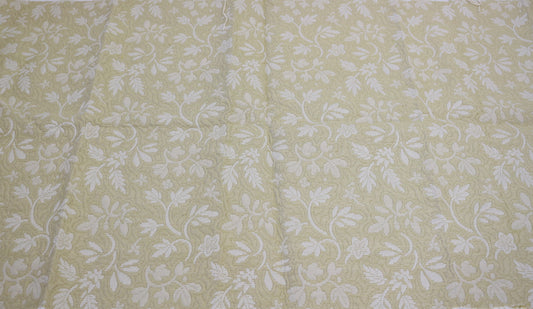 Light Gold Upholstery Fabric with Floral Design – 22" x 53"