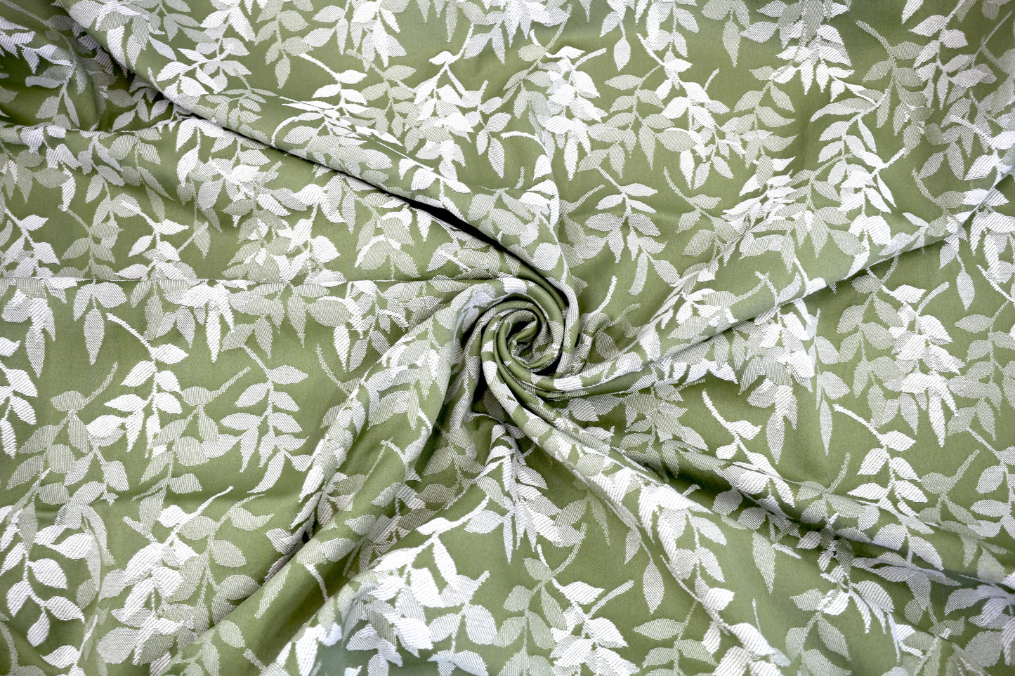 Heavyweight Green Upholstery Fabric with Leafy Vine Design – 54" x 3.5 Yards